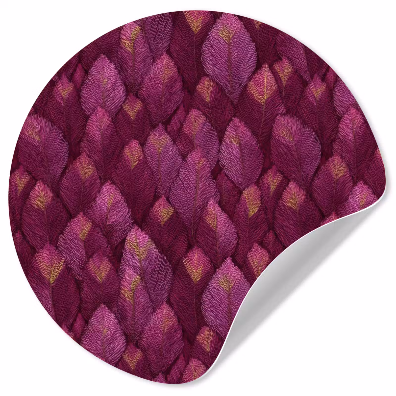 Behangcirkel - Bladeren - Patroon - Burgundy — 1