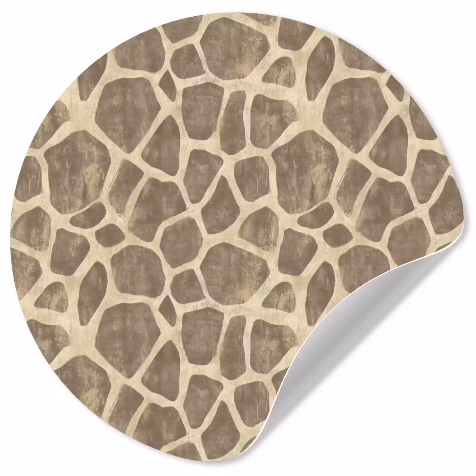 Behangcirkel - Giraf - Patroon - Beige - Bruin — 1