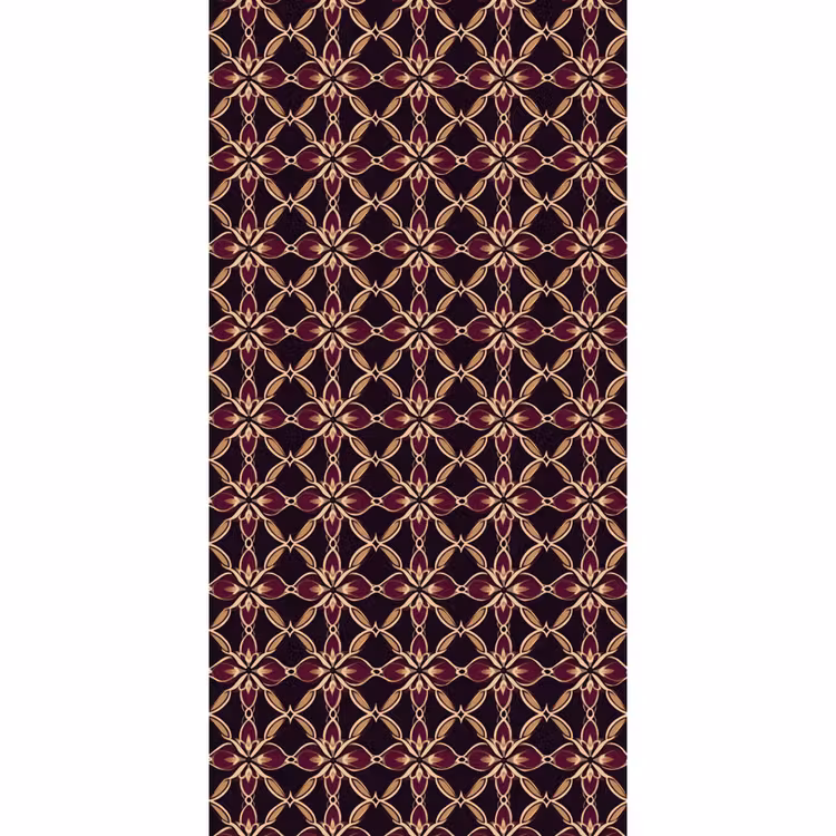 Behang - Symmetrisch - Tegel - Burgundy — 2