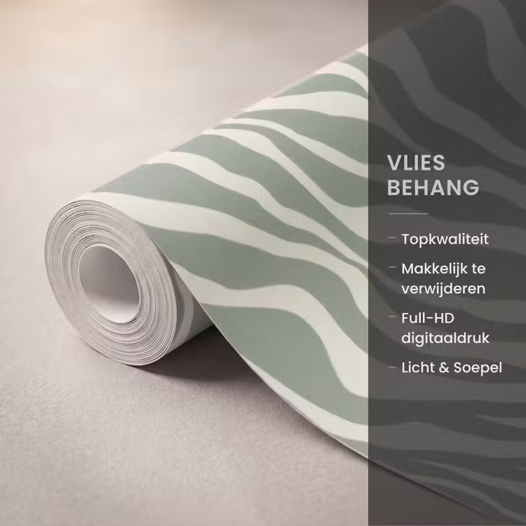 Behang - Zebra - Motief - Groen — 3