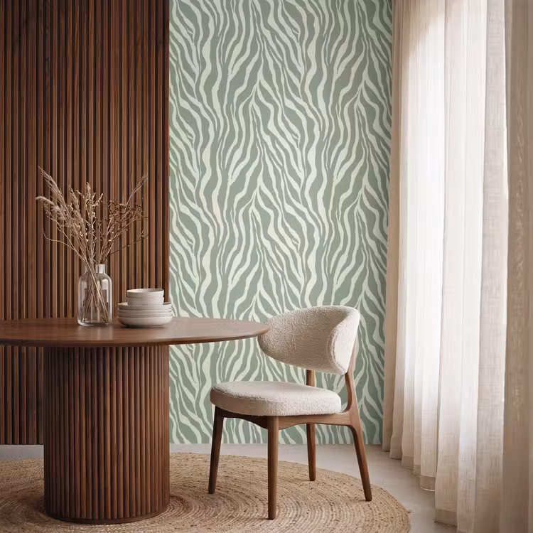 Behang - Zebra - Motief - Groen — 4