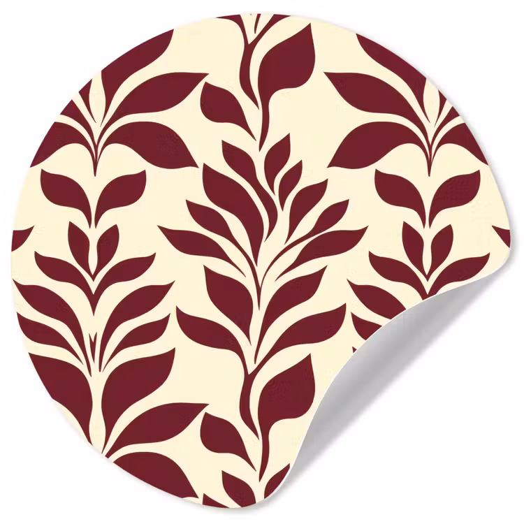 Behangcirkel - Abstract - Bladeren - Burgundy — 1