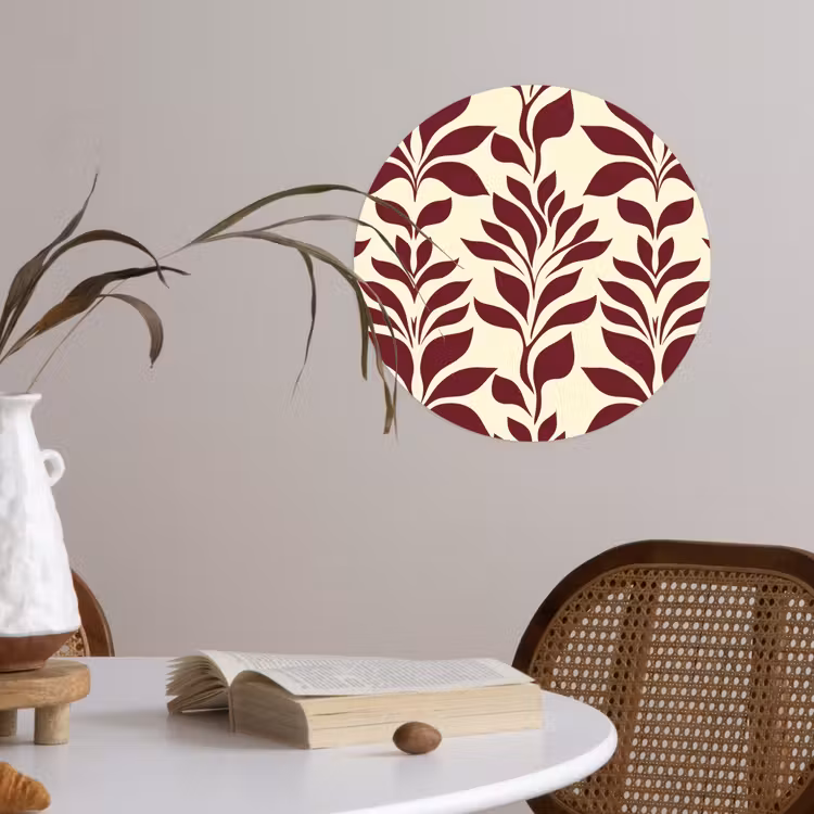 Behangcirkel - Abstract - Bladeren - Burgundy — 4