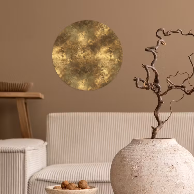 Behangcirkel - Antiek - Metaallook - Goud — 2