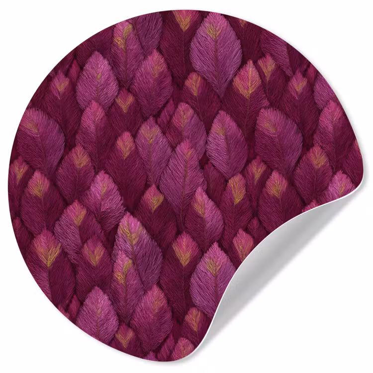 Behangcirkel - Bladeren - Patroon - Burgundy — 1
