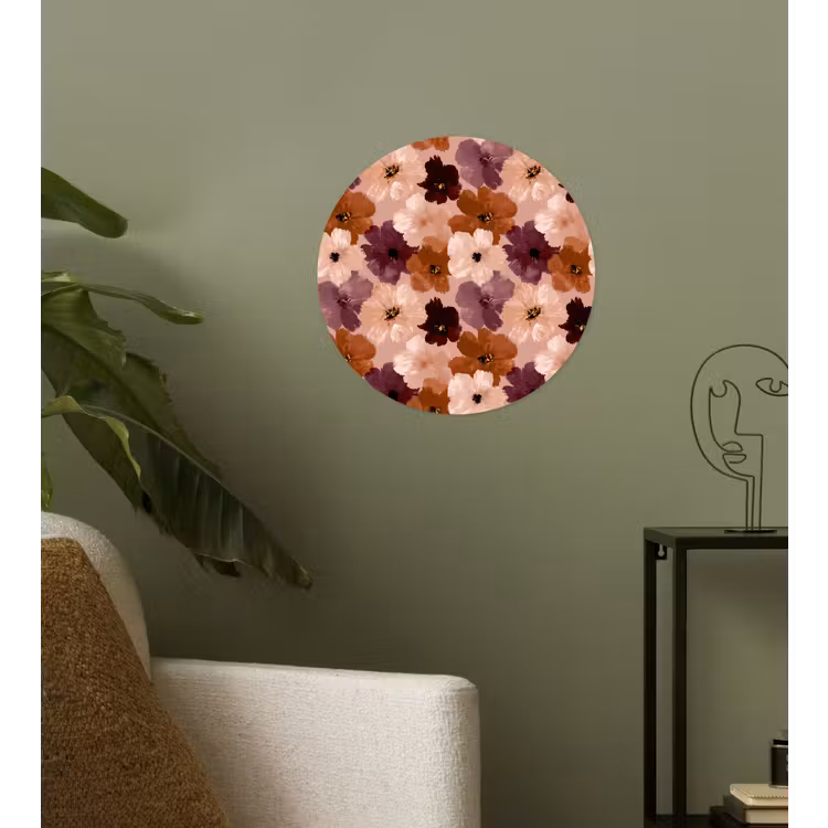 Behangcirkel - Bloemen - Abstract - Aardetinten — 3