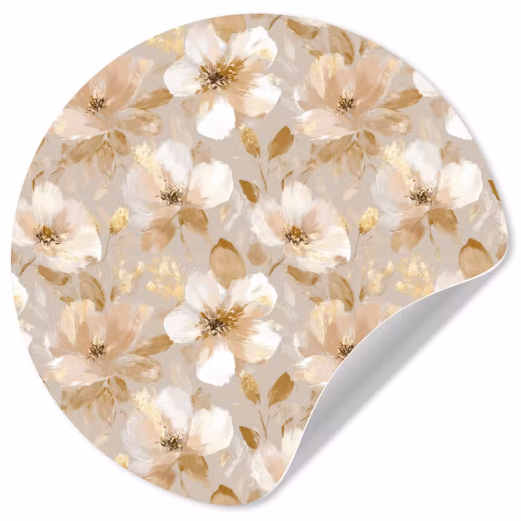 Behangcirkel - Bloemen - artistiek - Goud — 1