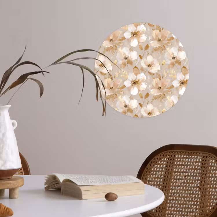 Behangcirkel - Bloemen - artistiek - Goud — 4