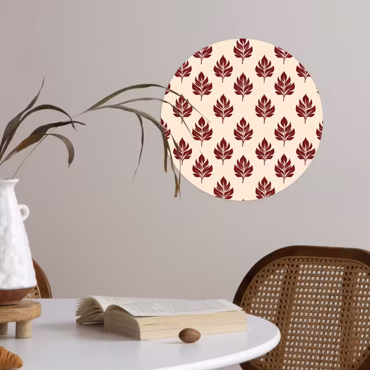 Behangcirkel - Botanisch - Patroon - Bordeaux — 4