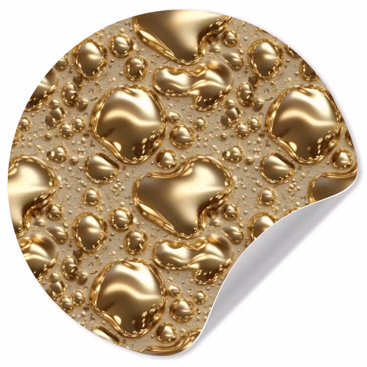 Behangcirkel - Druppels - Organisch - Goud — 1