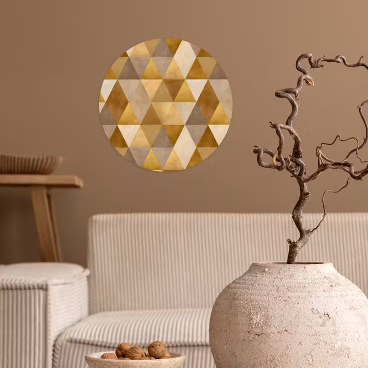 Behangcirkel - Geometrisch - Driehoek - Goud — 2