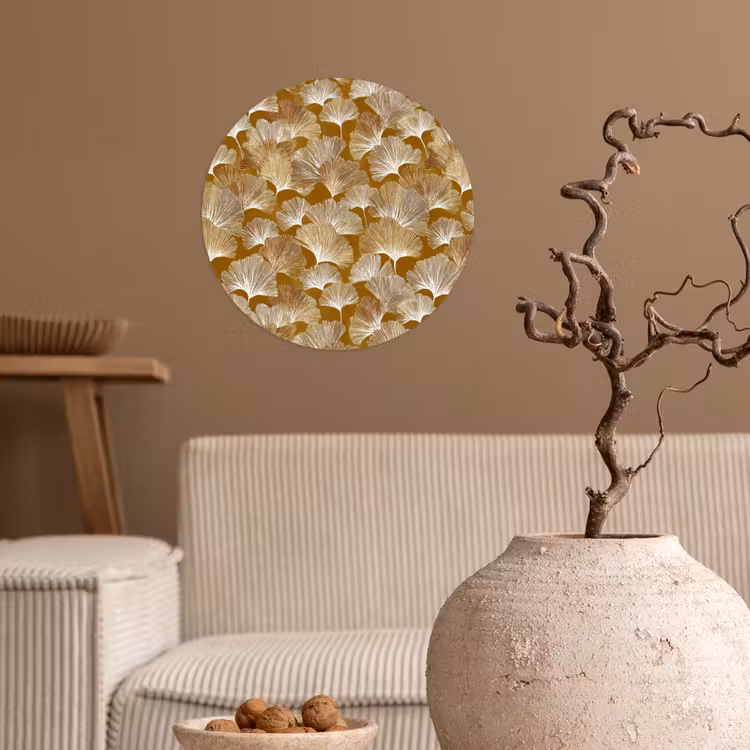 Behangcirkel - Ginkgo - Bladeren - Goud — 2