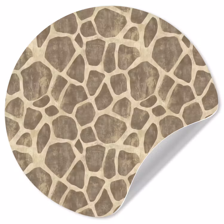 Behangcirkel - Giraf - Patroon - Beige - Bruin — 1
