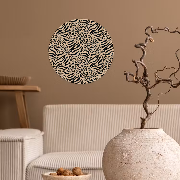 Behangcirkel - Giraf - Zebra - Motief - Bruin — 2