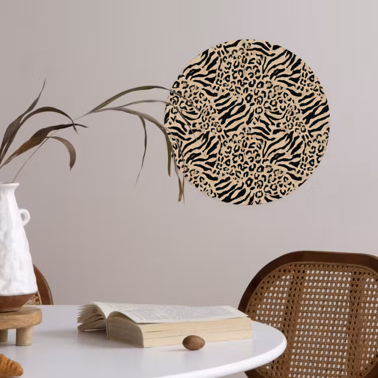 Behangcirkel - Giraf - Zebra - Motief - Bruin — 4