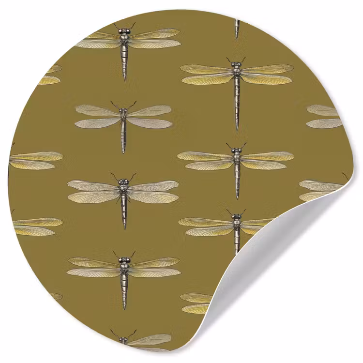Behangcirkel - Libellen - Patroon - Groen — 1