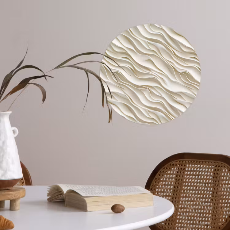 Behangcirkel - Golven - Wit - Minimalistisch — 4