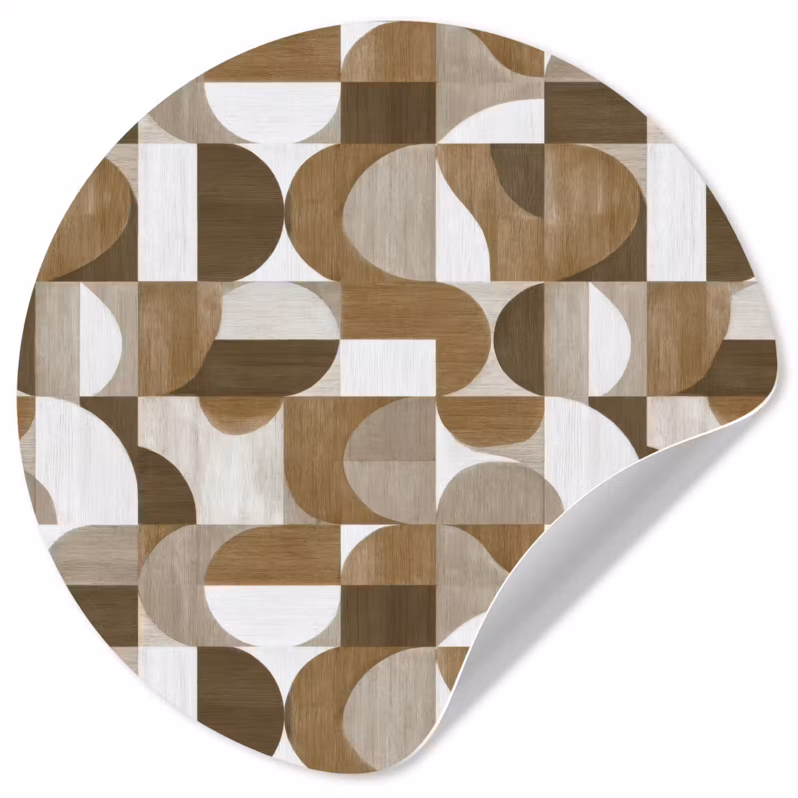 Behangcirkel - Abstract - Retro - Bruin — 1