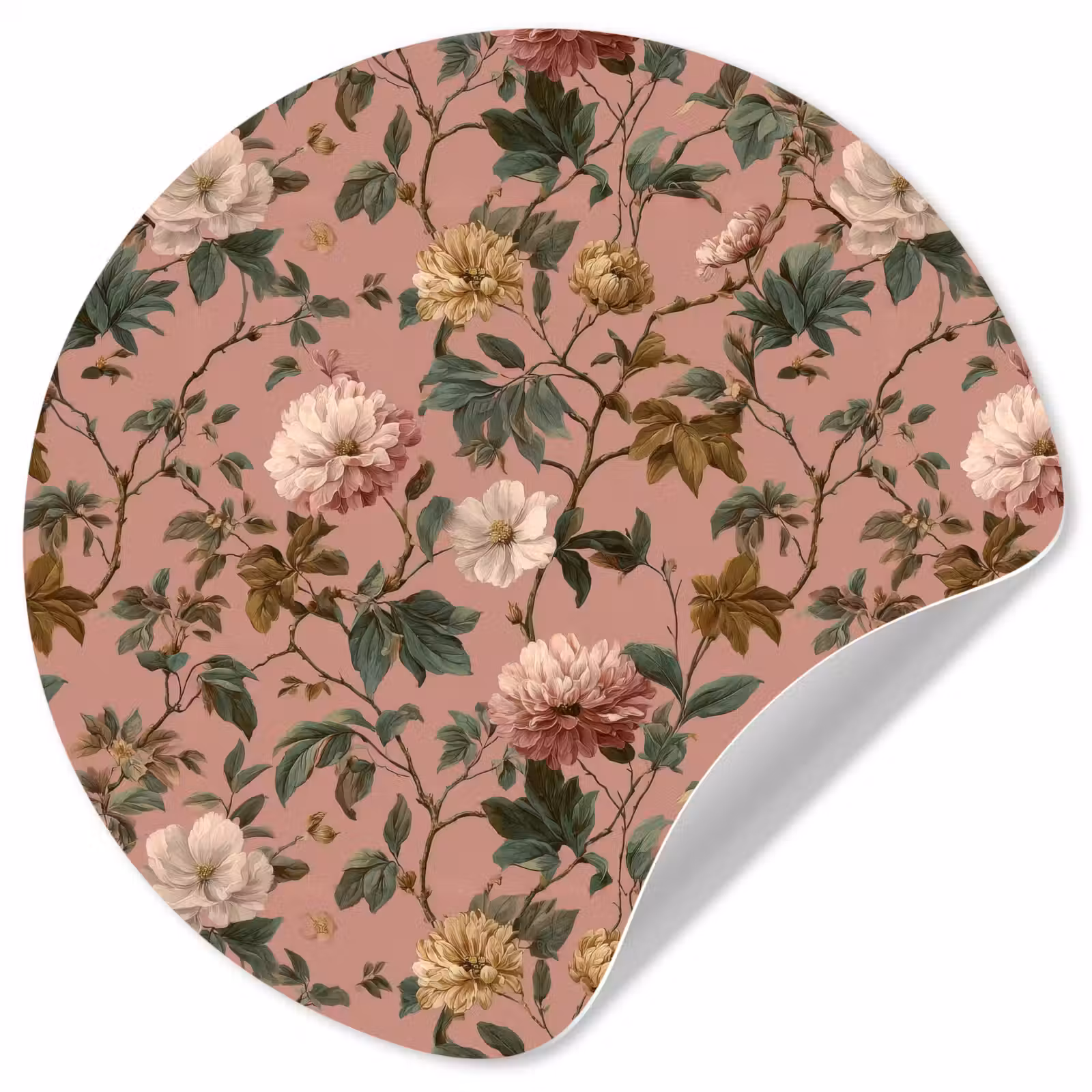 Behangcirkel - Bloemen - Klassiek - Roze — 1