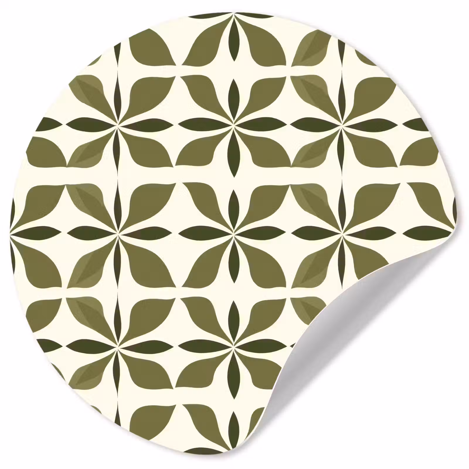 Behangcirkel - Botanisch - Retro - Groen — 1