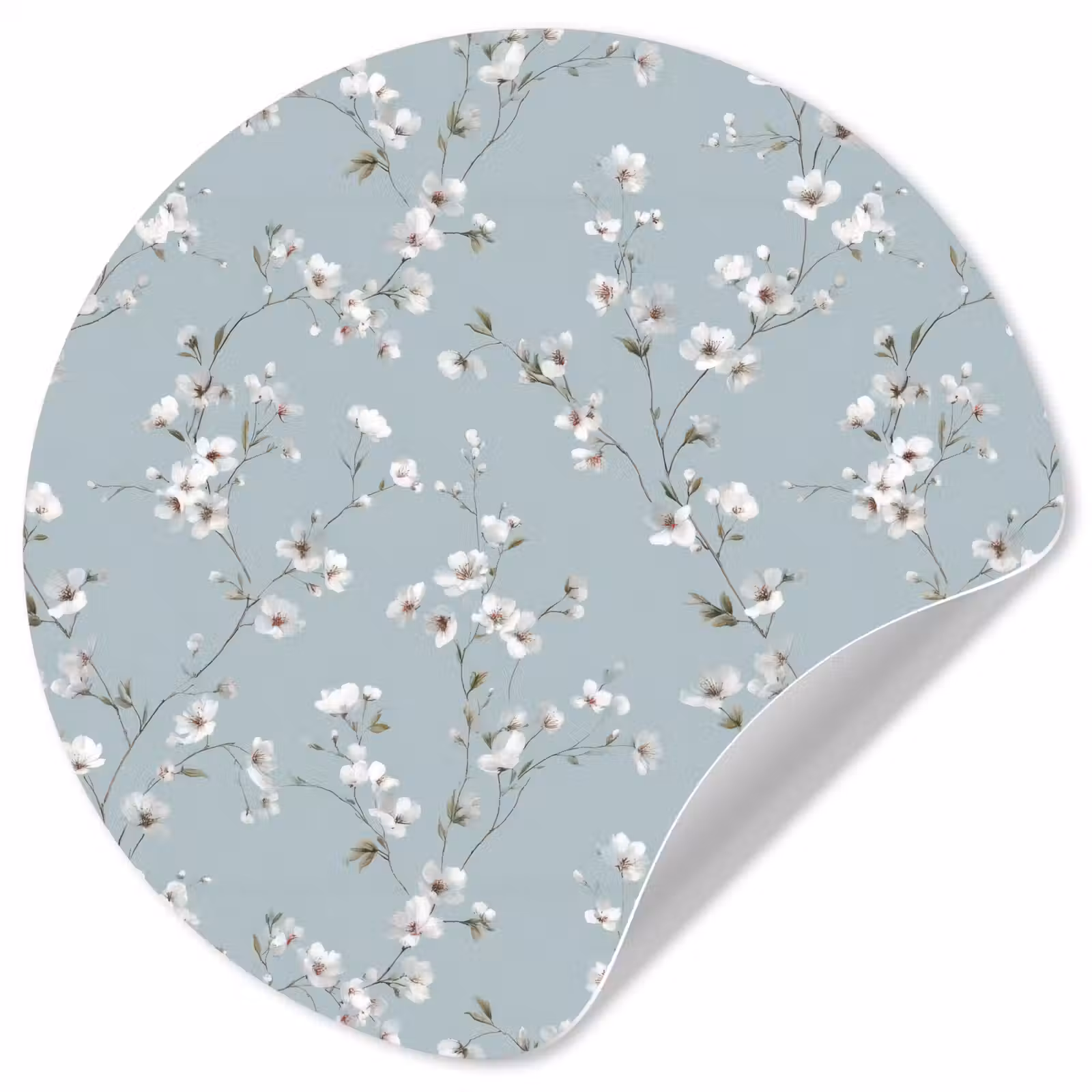 Behangcirkel - Klassiek - Bloemen - Blauw — 1