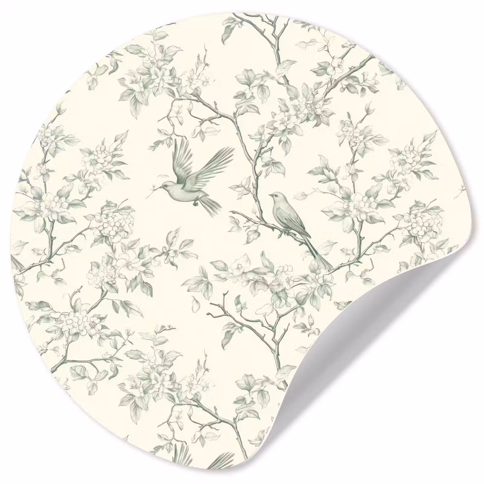 Behangcirkel - Klassiek - Vogels - Groen — 1
