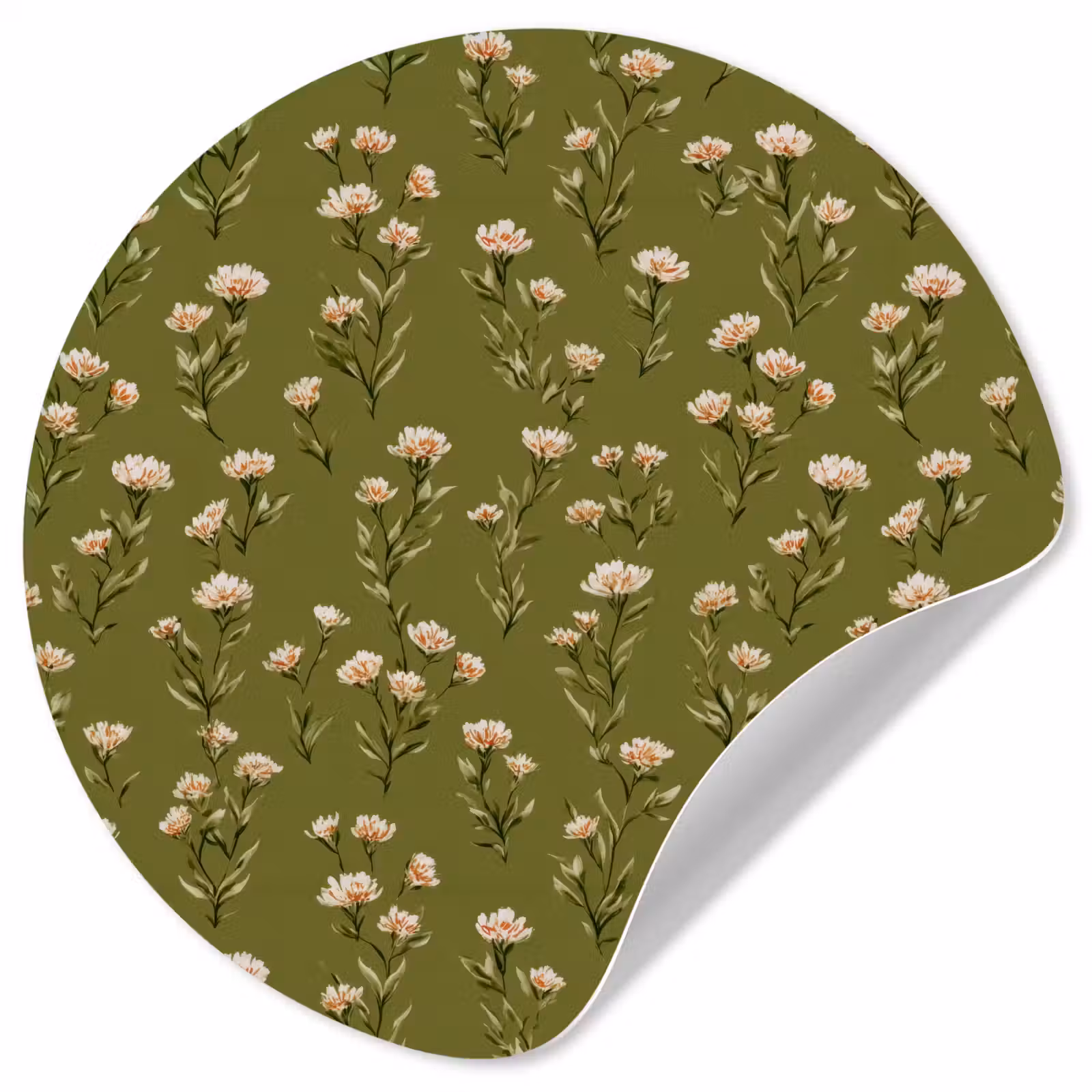 Behangcirkel - Landelijk - Bloemen - Groen — 1