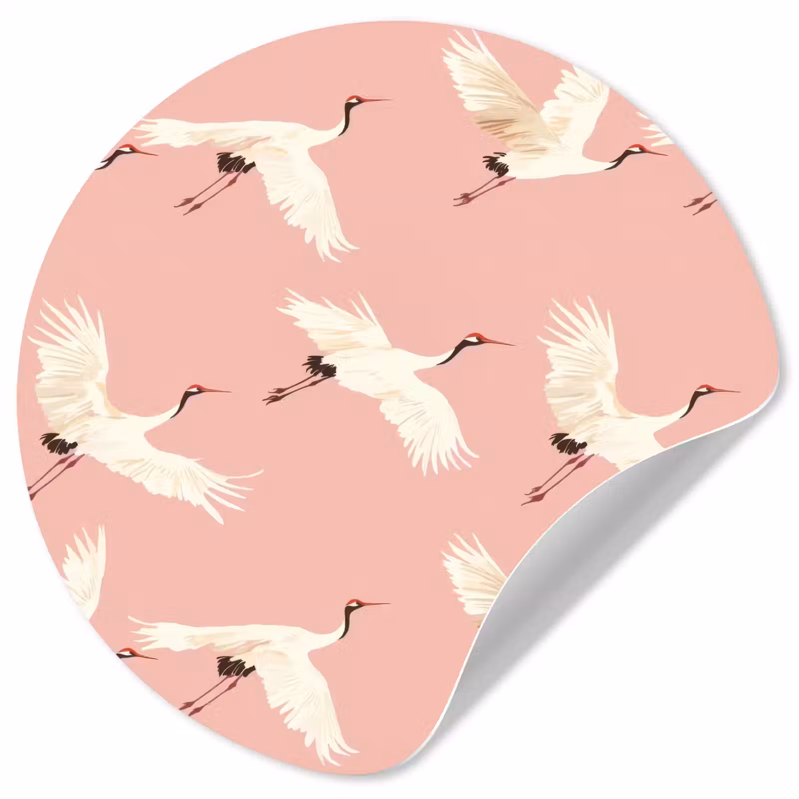 Behangcirkel - Modern - Kraanvogels - Roze — 1