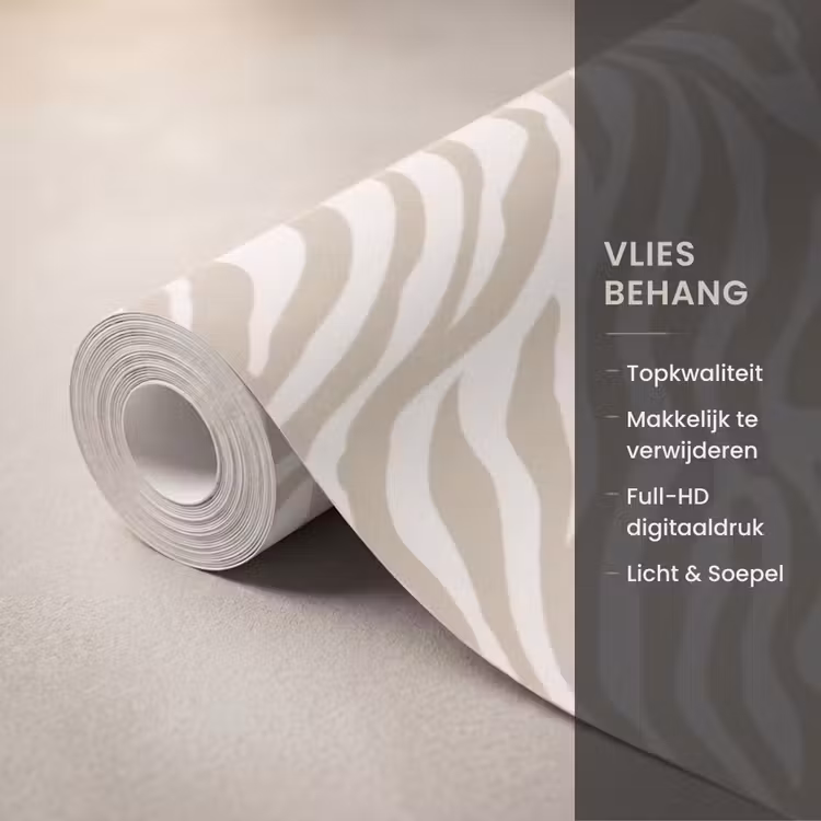 Behang - Zebra - Patroon - Beige — 3