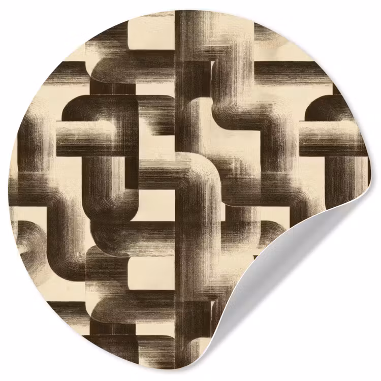 Behangcirkel - Abstract - Retro - Zwart — 1