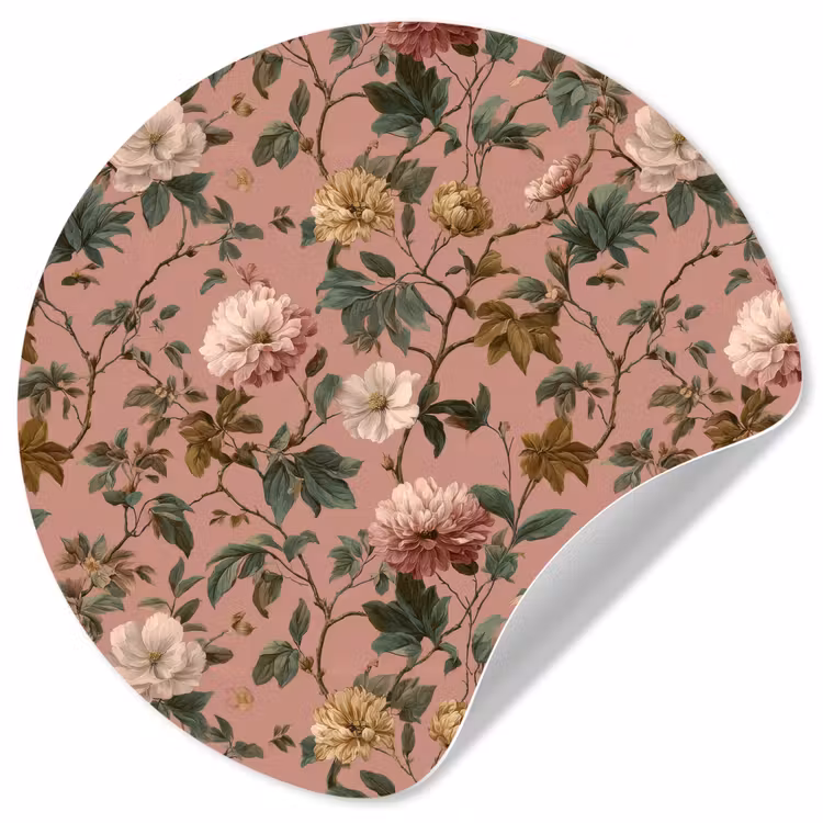 Behangcirkel - Bloemen - Klassiek - Roze — 1
