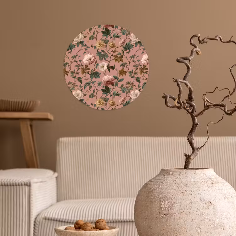 Behangcirkel - Bloemen - Klassiek - Roze — 2
