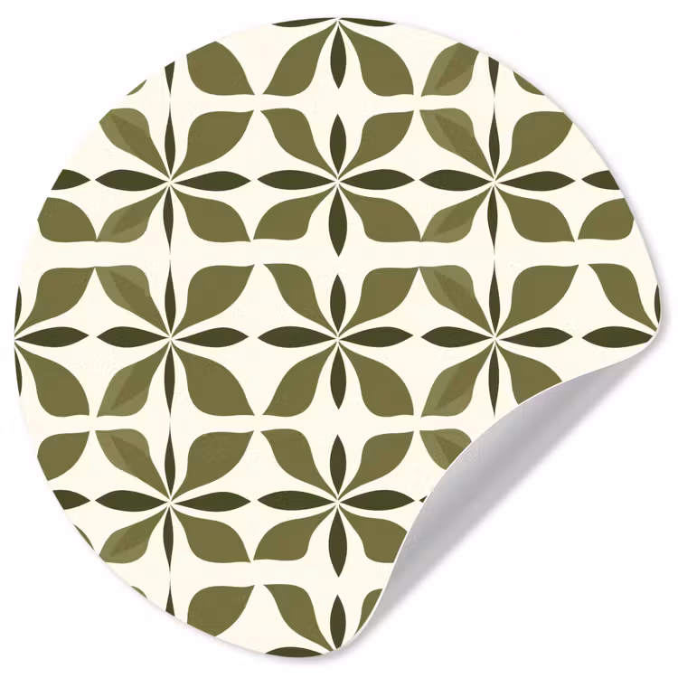 Behangcirkel - Botanisch - Retro - Groen — 1
