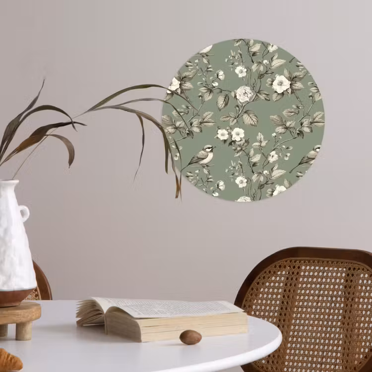 Behangcirkel - Botanisch - Vogels - Groen — 4