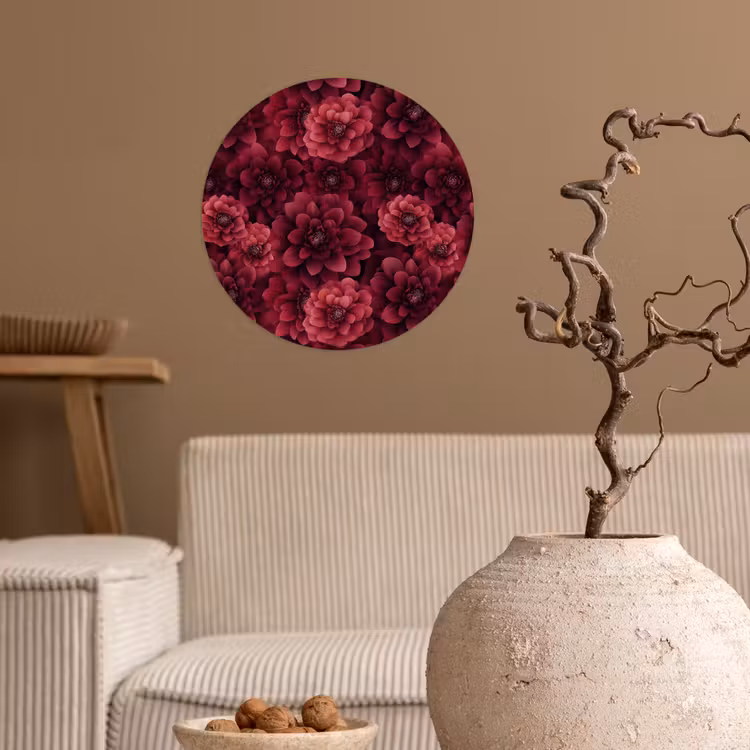 Behangcirkel - Dahlias - Bloemen - Rood — 2