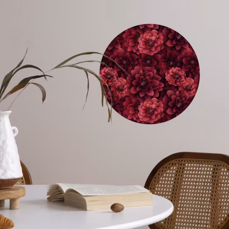 Behangcirkel - Dahlias - Bloemen - Rood — 4