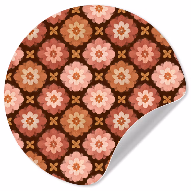 Behangcirkel - Geometrisch - Bloemen - Kleurrijk — 1