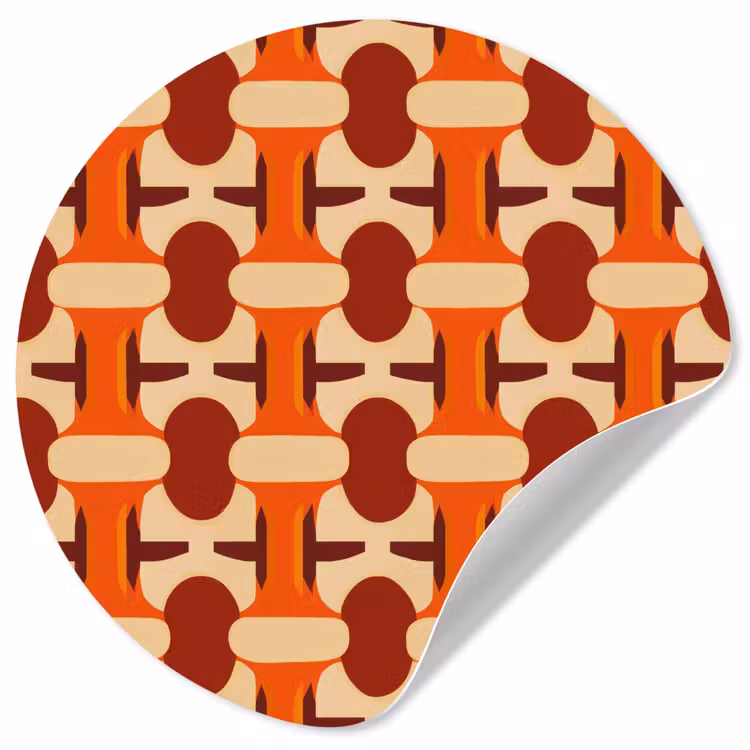 Behangcirkel - Geometrisch - Retro - Oranje — 1