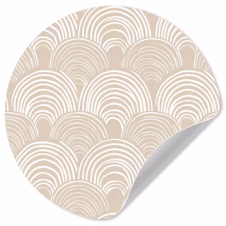 Behangcirkel - Golven - Structuur - Beige — 1