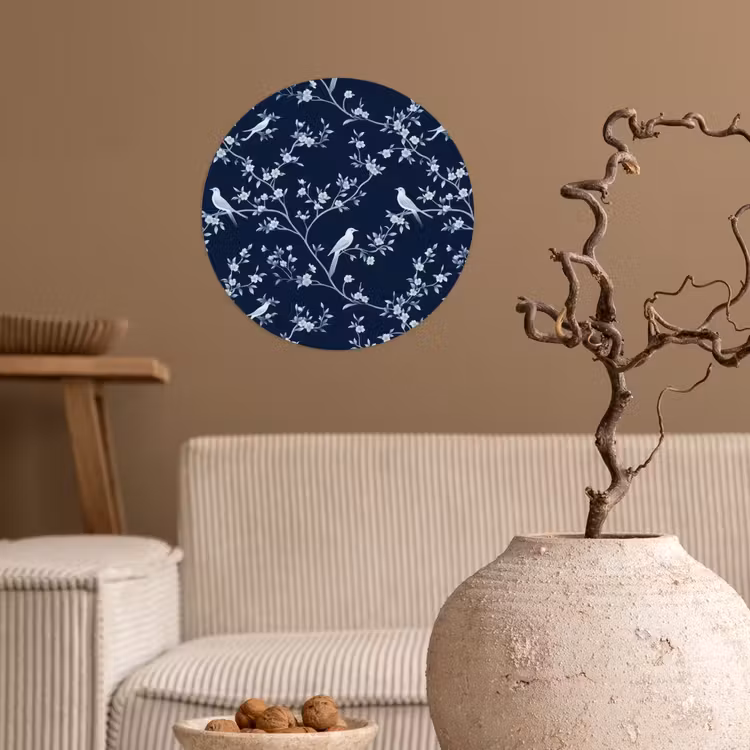 Behangcirkel - Grafisch - Bloesemtak - Blauw — 2