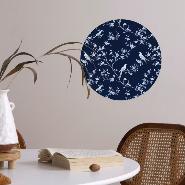 Behangcirkel - Grafisch - Bloesemtak - Blauw — 4