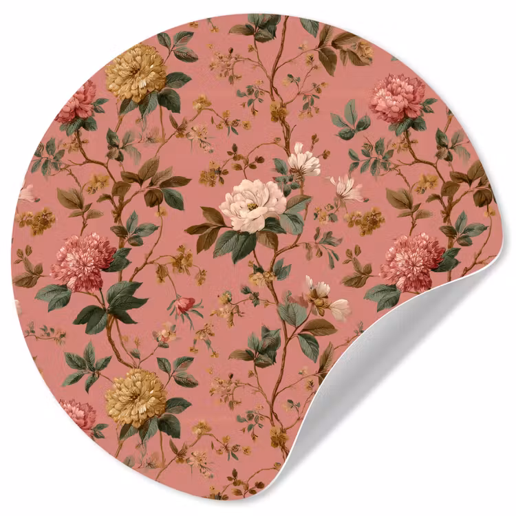 Behangcirkel - Klassiek - Botanisch - Roze — 1