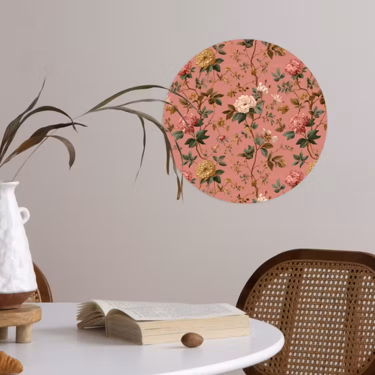 Behangcirkel - Klassiek - Botanisch - Roze — 4