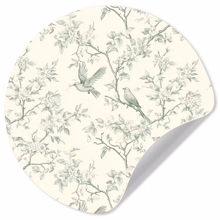 Behangcirkel - Klassiek - Vogels - Groen — 1