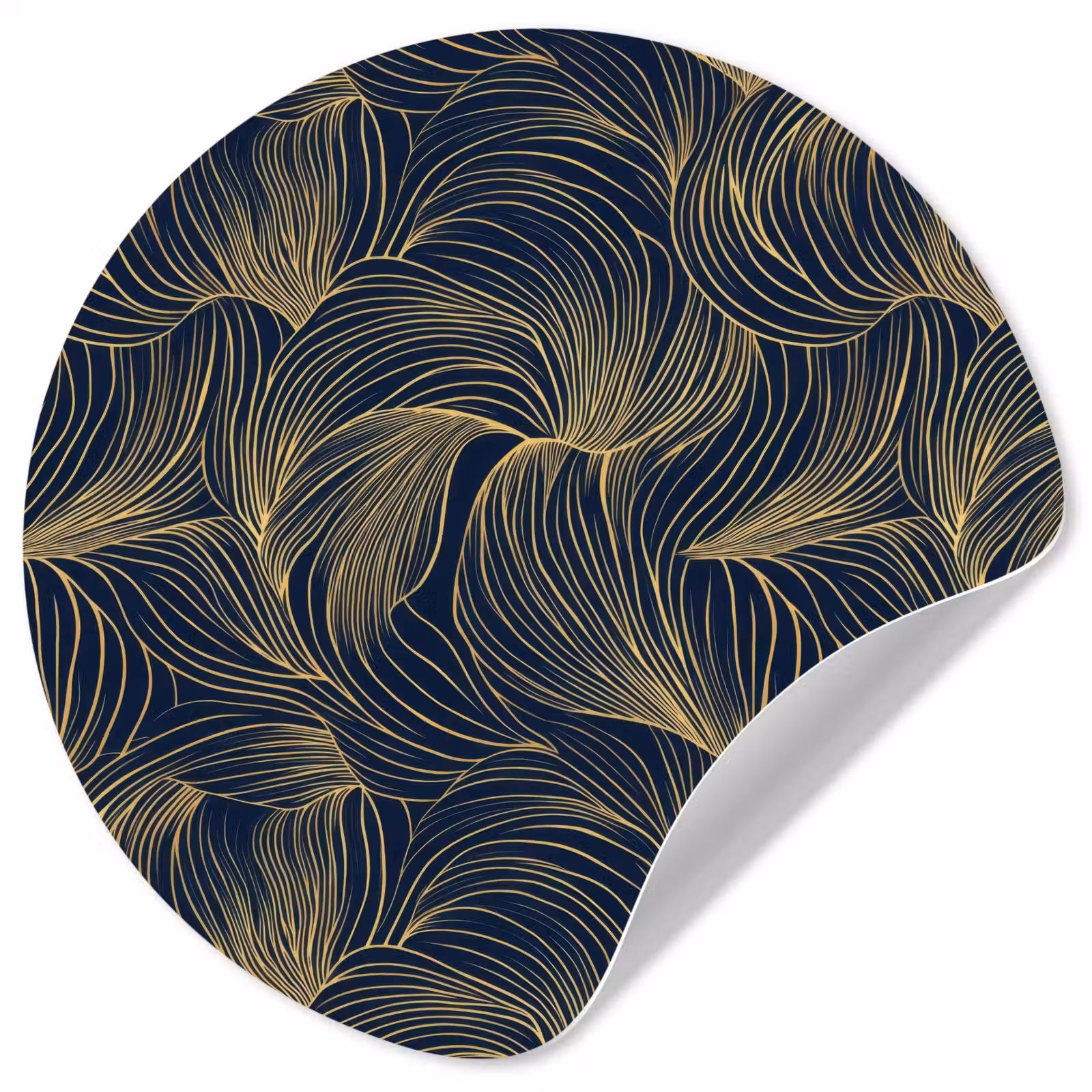 Behangcirkel - Abstract - Lijnen - Blauw - Goud — 1