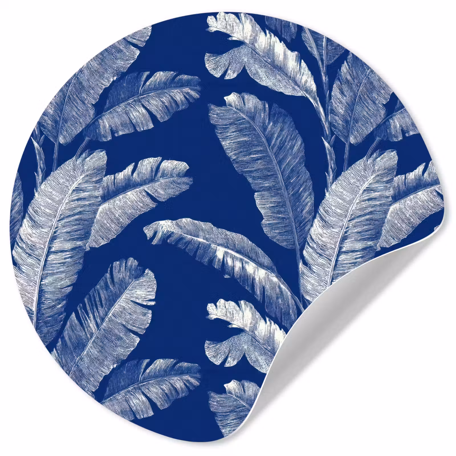 Behangcirkel - Blad - Palm - Blauw — 1