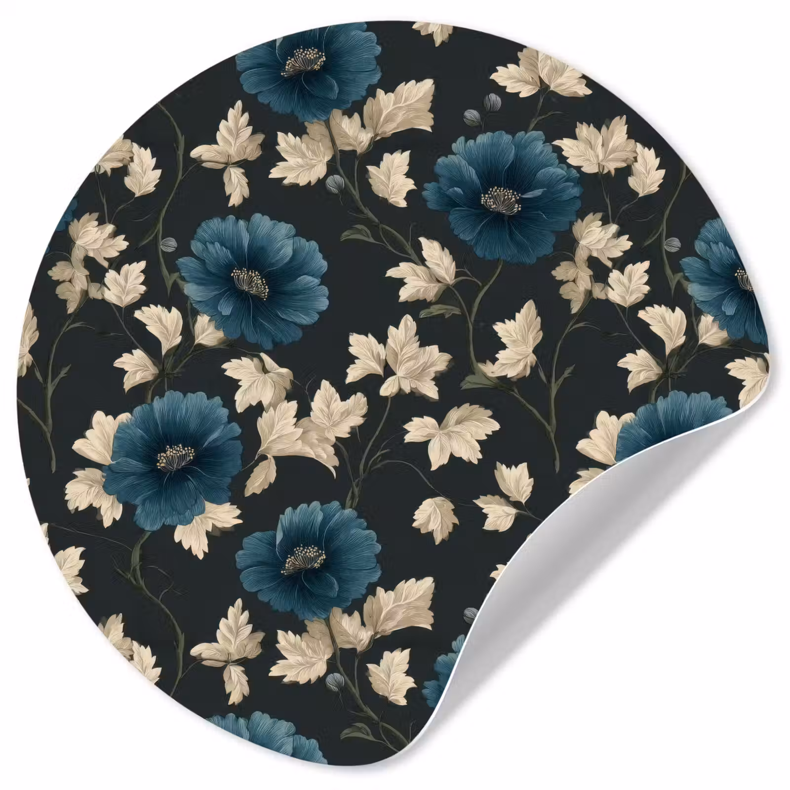 Behangcirkel - Botanisch - Bloemen - Blauw — 1