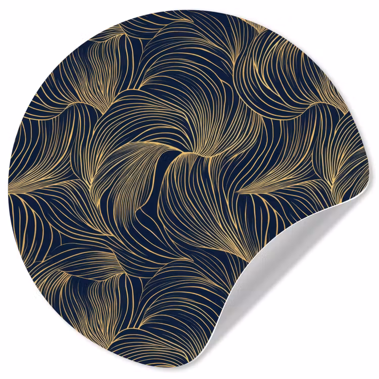 Behangcirkel - Abstract - Lijnen - Blauw - Goud — 1