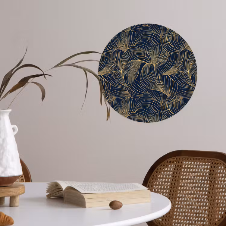 Behangcirkel - Abstract - Lijnen - Blauw - Goud — 4