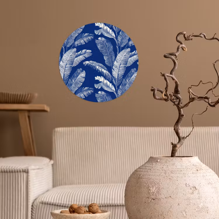 Behangcirkel - Blad - Palm - Blauw — 2